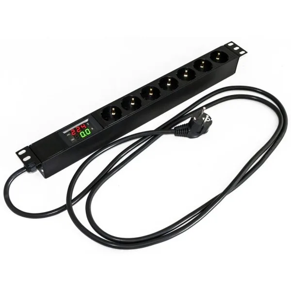 Блок розеток для 19 шкафов 16А Hyperline SHE19-7SH-AV-2.5EU 7 розеток