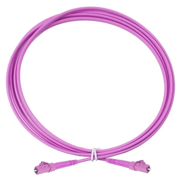 Коммутационный шнур оптический Eurolan Tight Buffer, Simplex LC/LC, OM4 50/125, LSZH (нг(A)-HFLTx), 10м, цвет: пурпурный, (41E-40-LC-LC-10)
