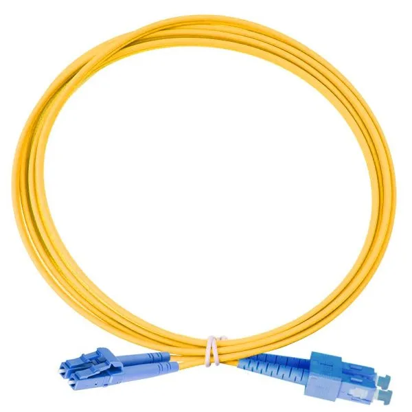 Коммутационный шнур оптический Eurolan Tight Buffer, Duplex SC/LC, OS2 9/125, LSZH (нг(A)-HFLTx), 5м, цвет: жёлтый, (41F-S2-SC-LC-05)