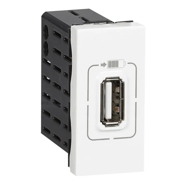 Розетка USB для зарядки одинарная белый Legrand 077591