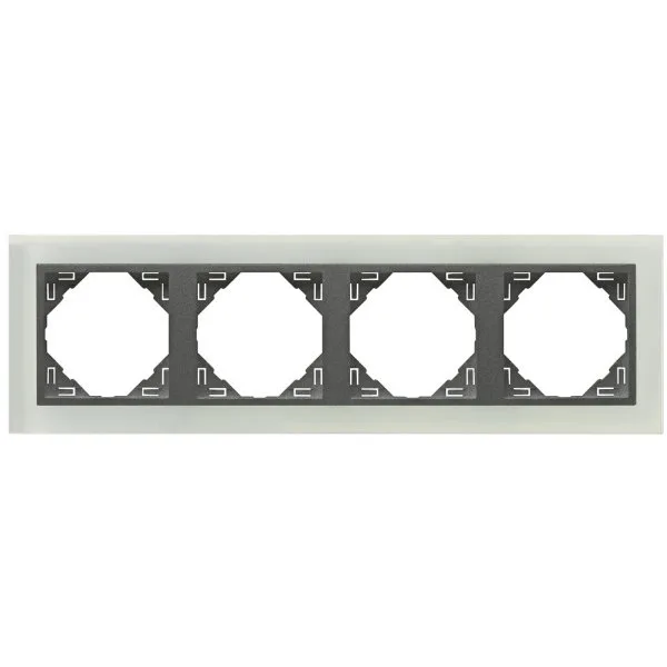 Efapel 90940 TCS 4-х местная рамка, стекло/серый