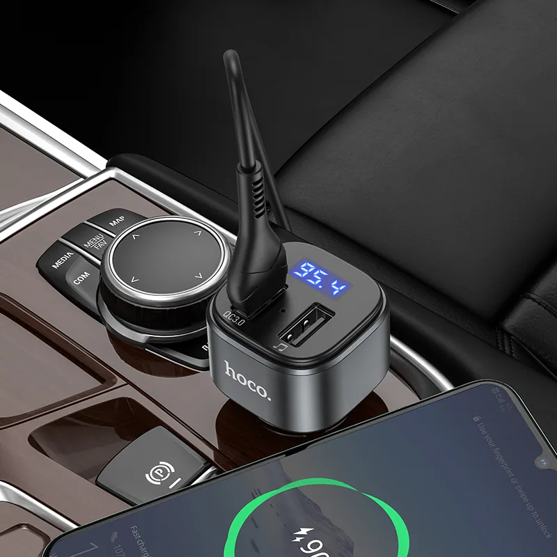 Автомобильное зарядное устройство с FM-трансмиттером Hoco E67, 18Вт, быстрая зарядка