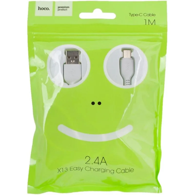 USB Type-C кабель hoco X13, белый, 1 м