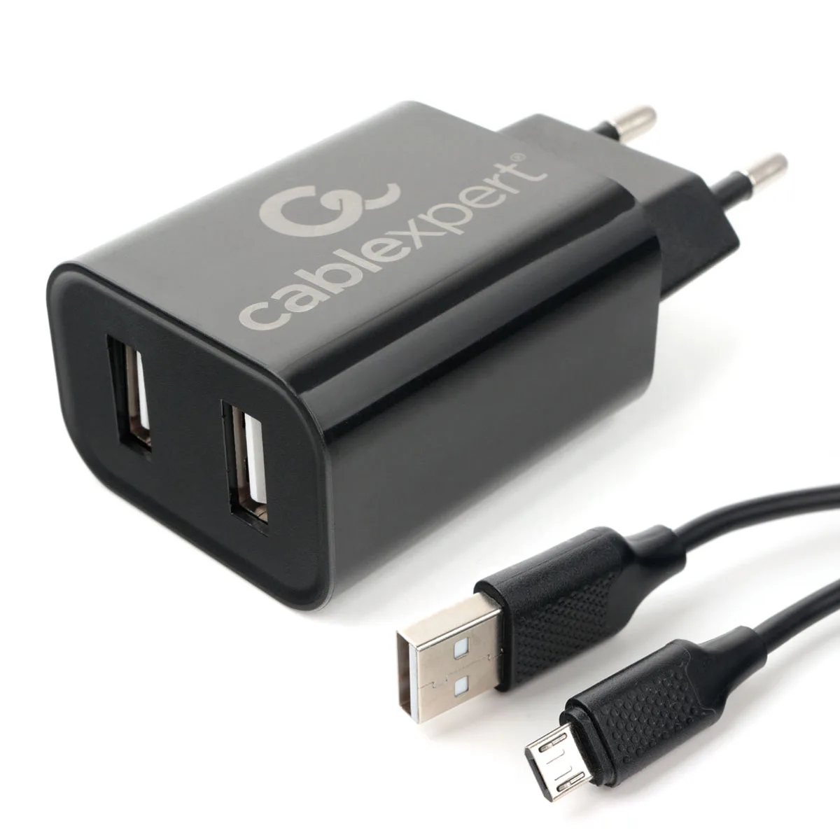 Зарядное устройство Cablexpert MP3A-PC-35, 12 Вт + кабель USB/MicroUSB
