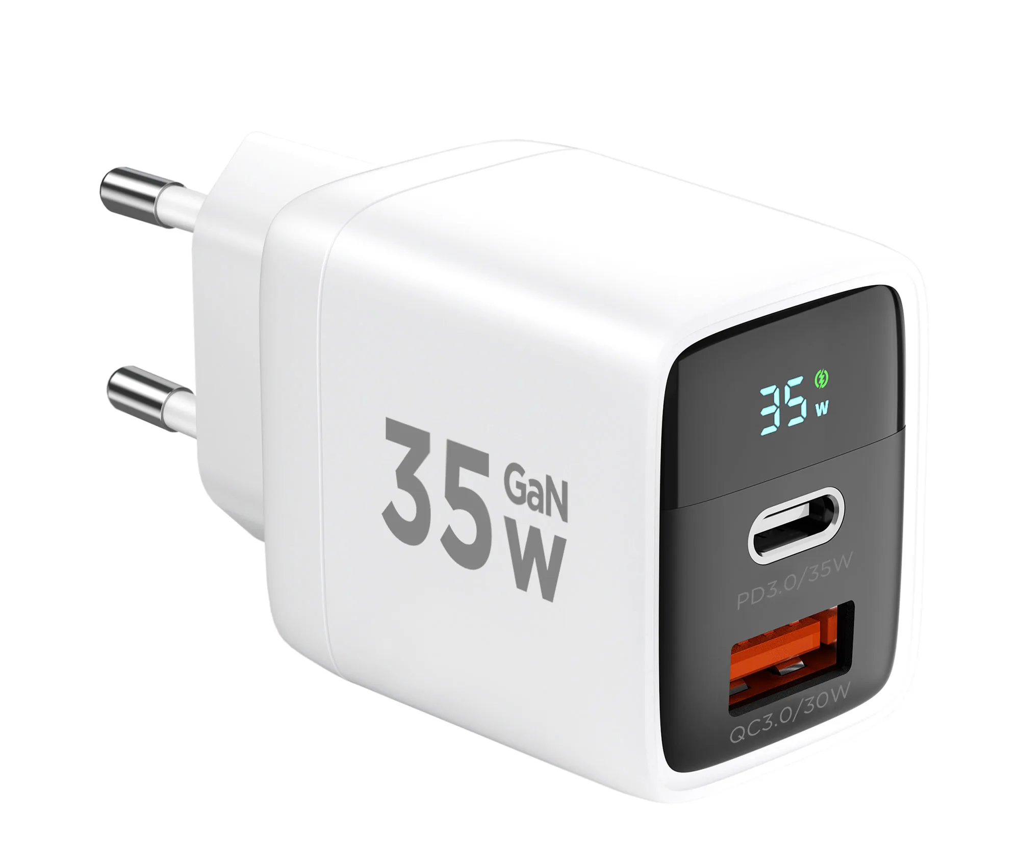 Зарядное устройство с дисплеем Cablexpert MP3A-PC-52, 35 Вт GaN