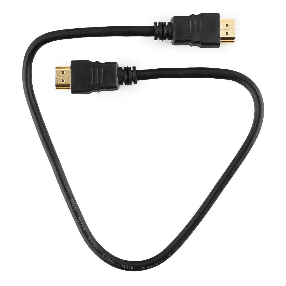 Кабель HDMI Cablexpert CC-HDMI4-0.5M, 0.5м, v2.0, 19M/19M, черный, позол.разъемы, экран, пакет