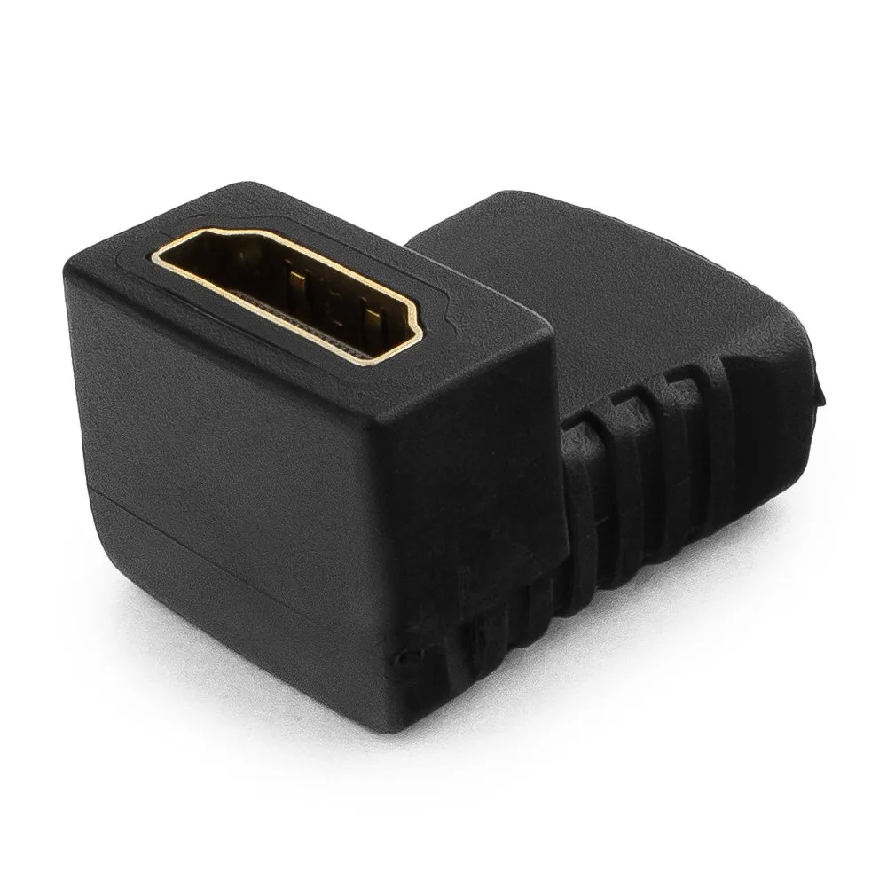Переходник HDMI HDMI Cablexpert A-HDMI-FFL, 19F/19F, угловой, золотые разъемы, пакет