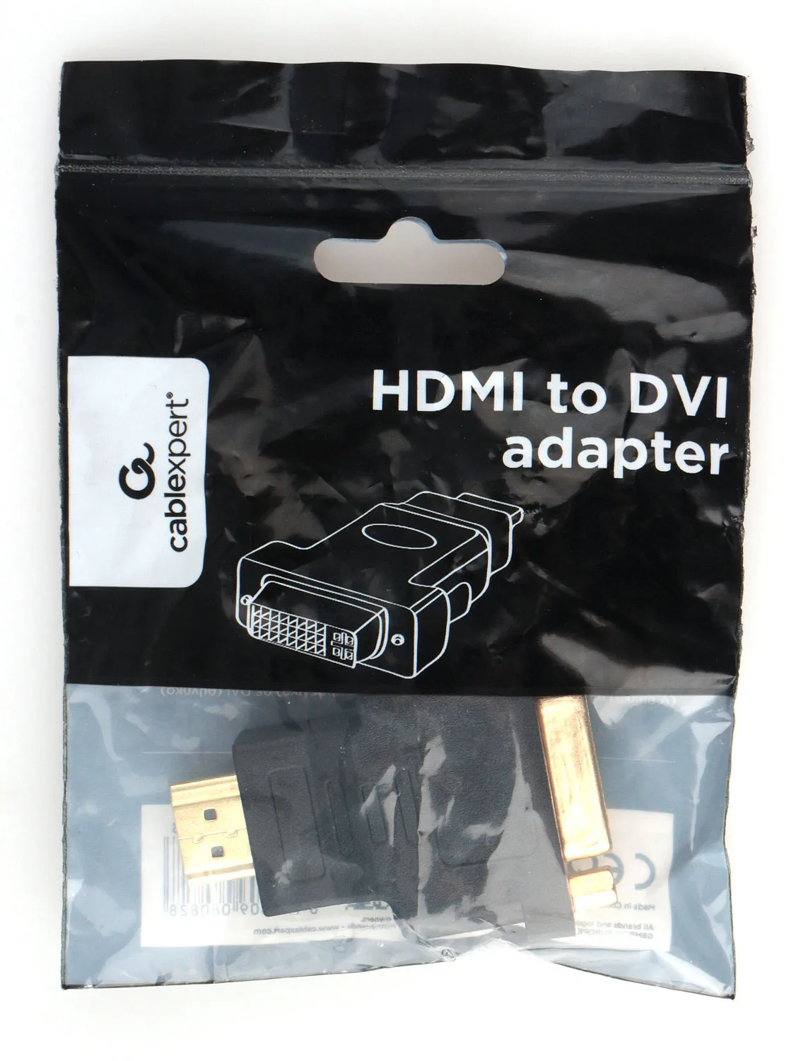 Переходник HDMI DVI Cablexpert A-HDMI-DVI-3, 19M/25F, золотые разъемы, пакет