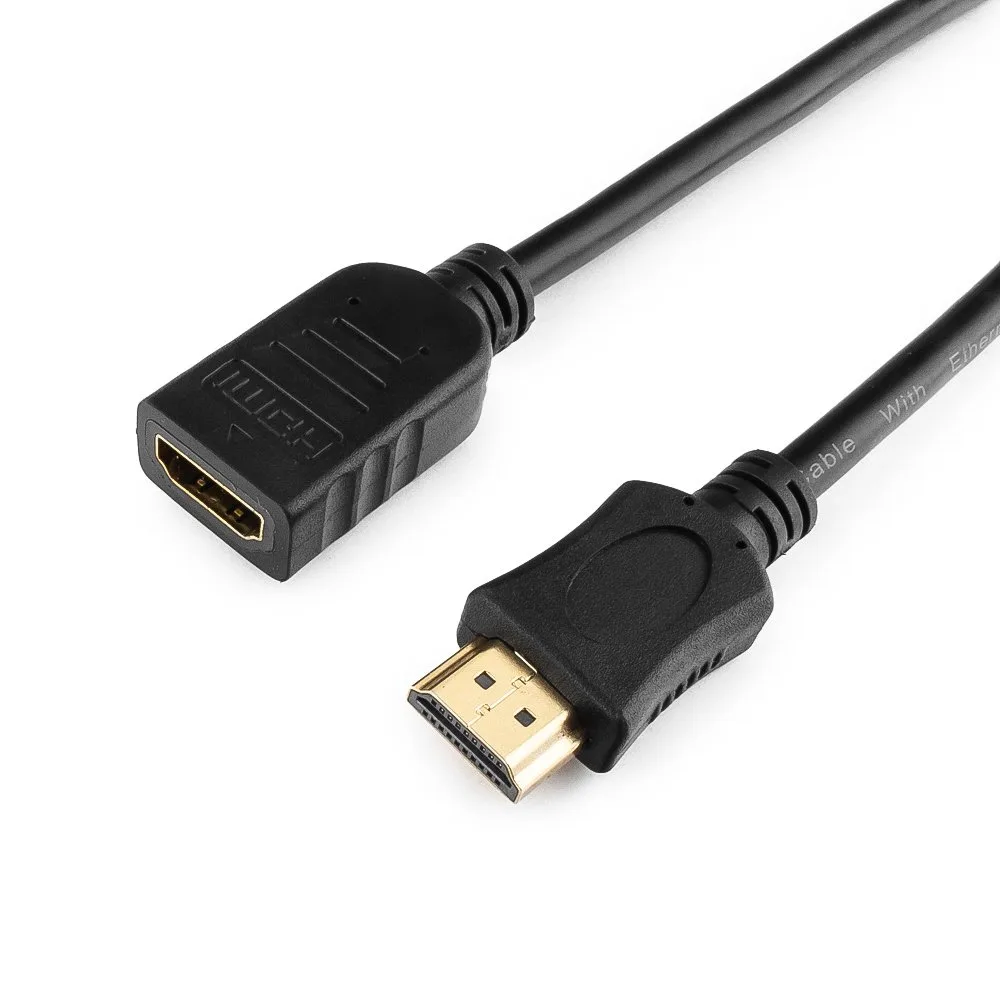 Удлинитель кабеля HDMI Cablexpert CC-HDMI4X-6, 1.8м, v2.0, 19M/19F, черный, позол.разъемы, экран, пакет