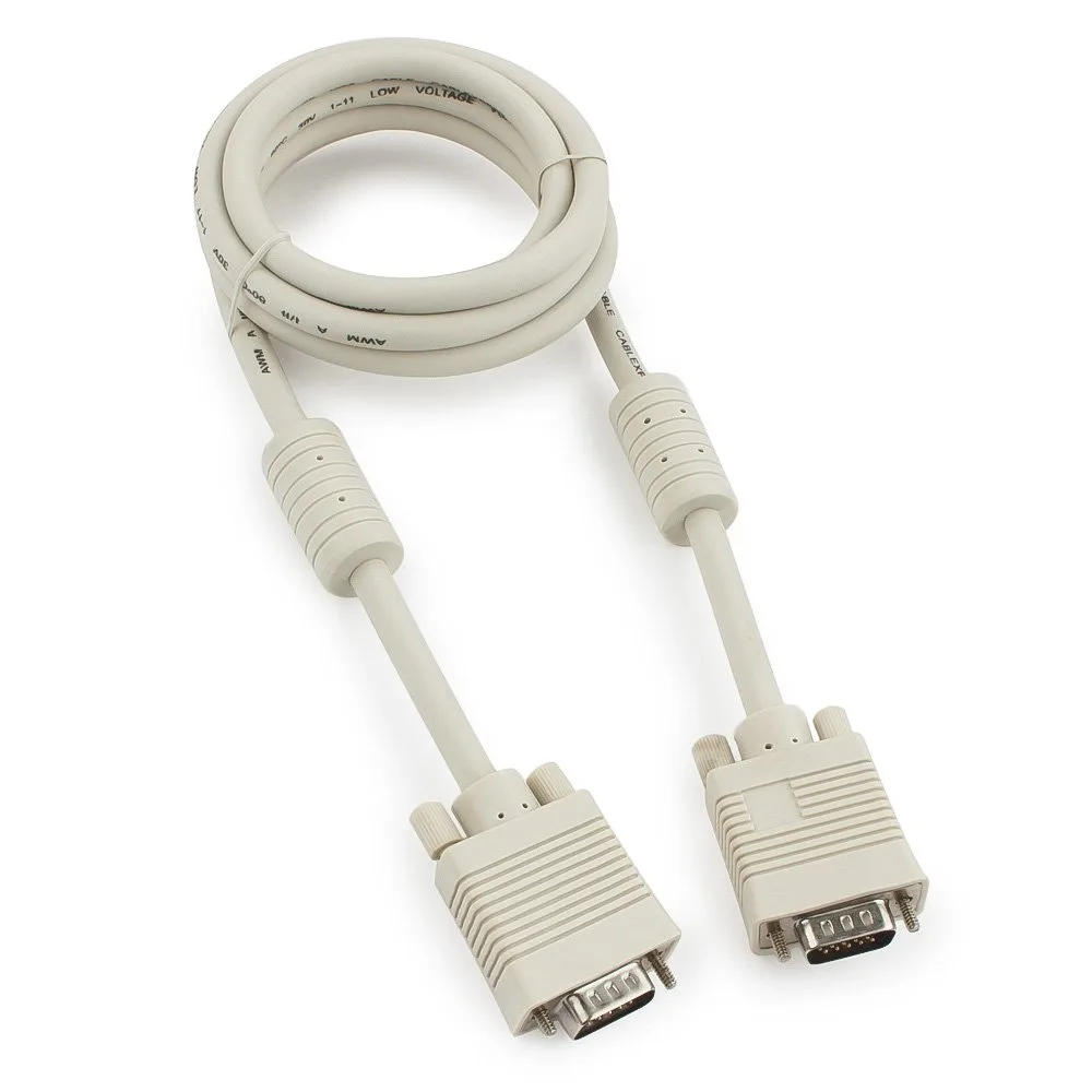 Кабель VGA Premium Cablexpert CC-PPVGA-6, 15M/15M, 1.8м, двойной экран, феррит.кольца, пакет