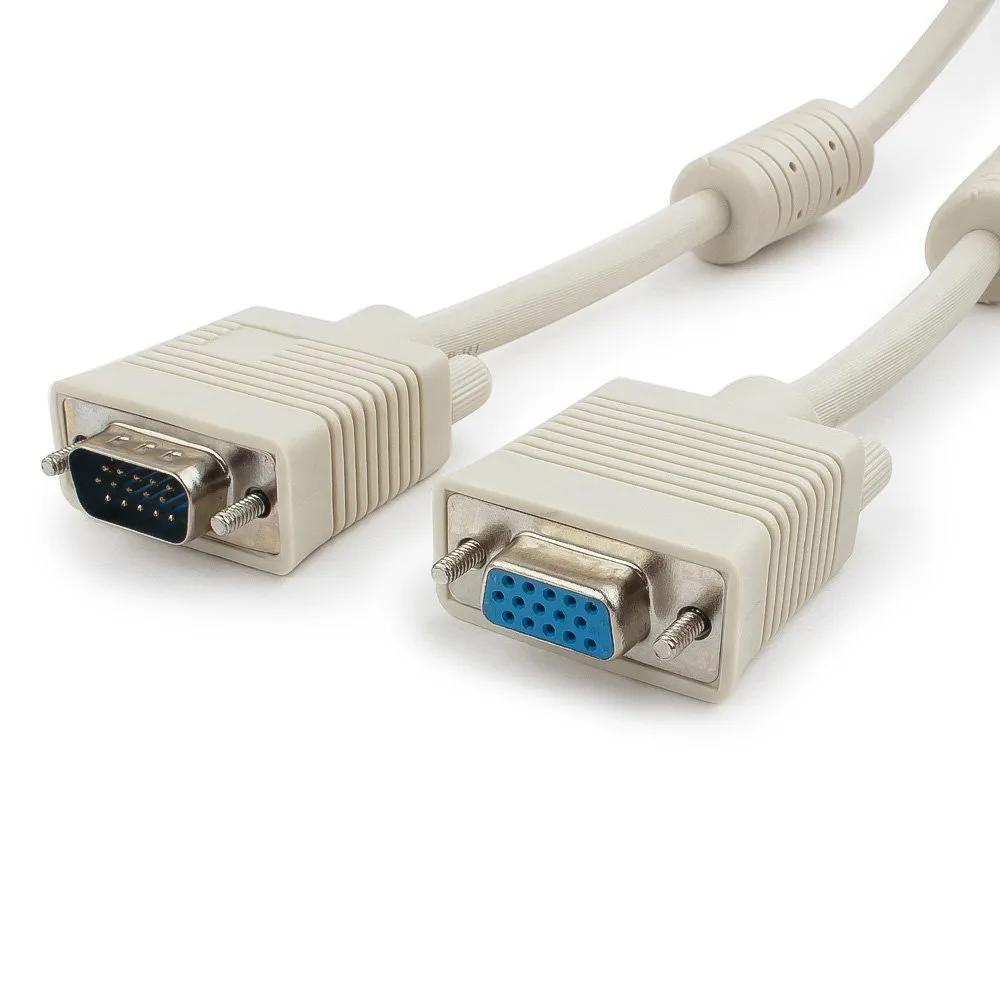 Кабель удлинитель VGA Premium Cablexpert CC-PPVGAX-6, 15M/15F, 1.8м, двойной экран, феррит.кольца, пакет