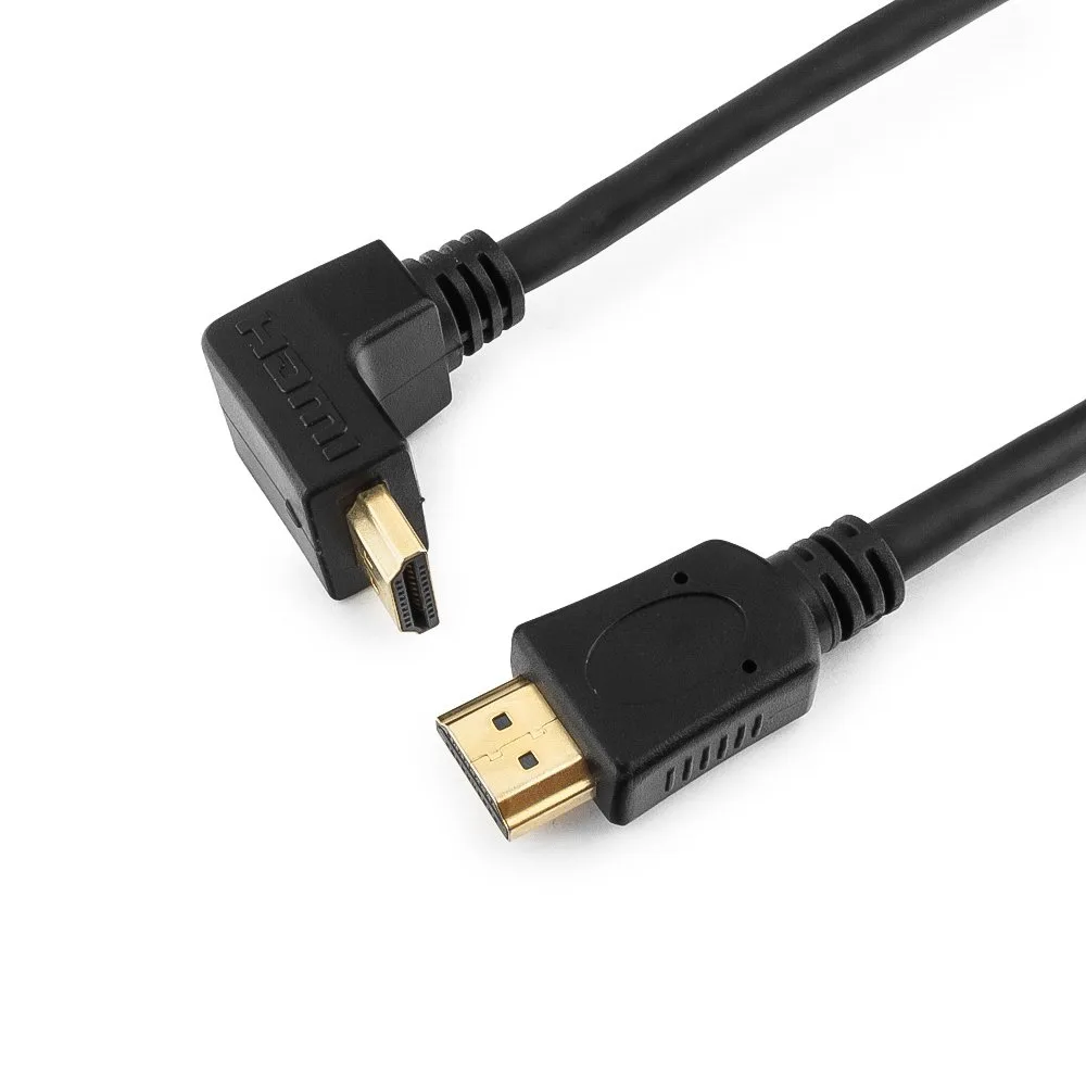 Кабель HDMI Cablexpert CC-HDMI490-15, 4.5м, v1.4, 19M/19M, углов. разъем, черный, позол.разъемы, экран, пакет