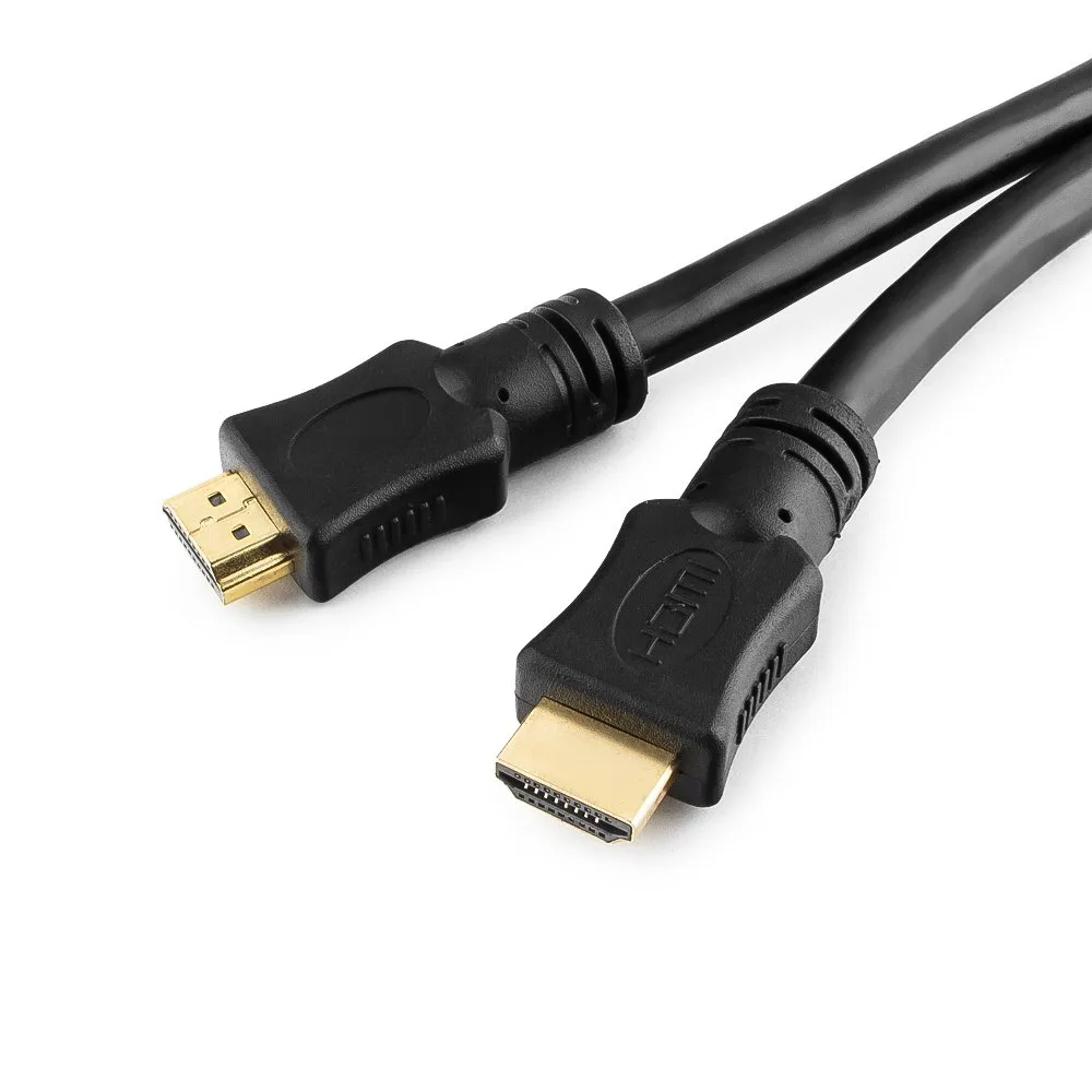 Кабель HDMI Cablexpert CC-HDMI4-20M, 20м, v1.4, 19M/19M, черный, позол.разъемы, экран, пакет