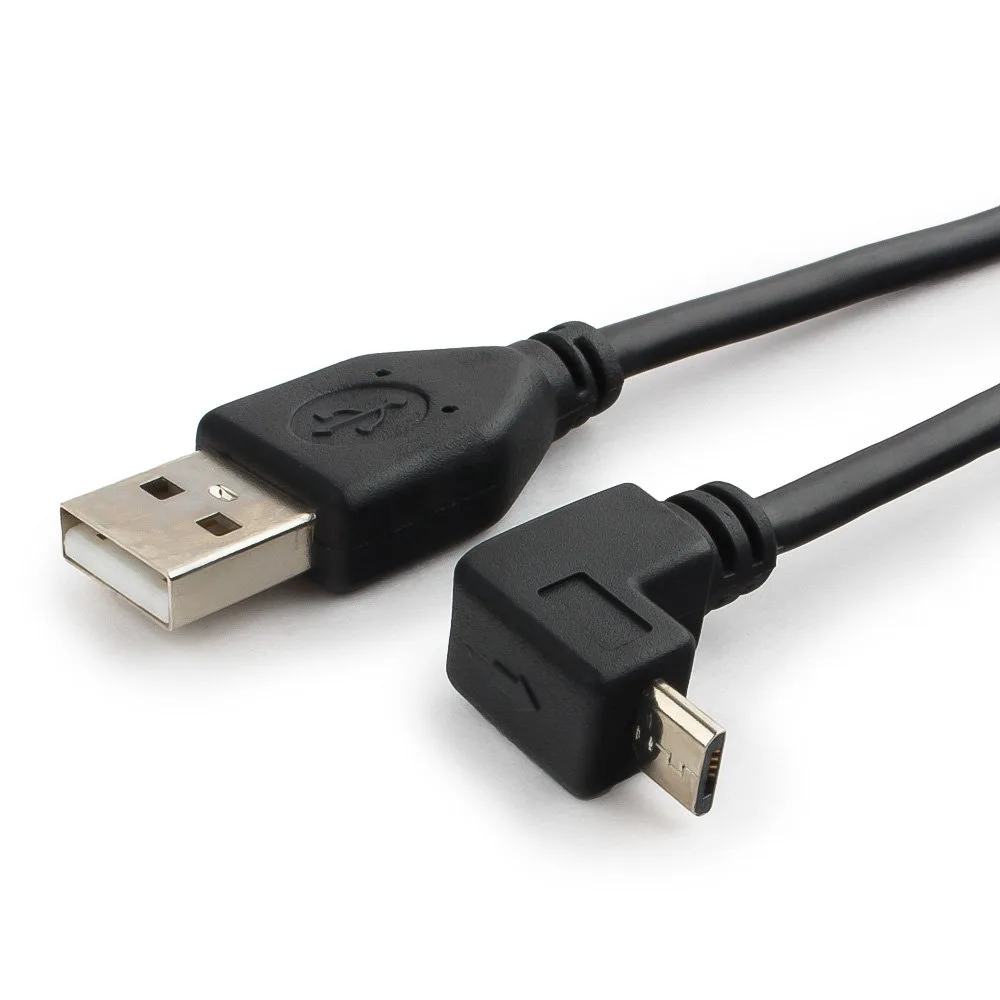 Кабель USB 2.0 Pro Cablexpert CCP-mUSB2-AMBM90-6, AM/microBM 5P, 1,8м, угловой, экран, черный, пакет