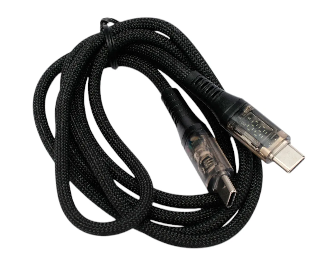 Type-C кабель с дисплеем Cablexpert CCP-USB2-CMCM-SCR-1M, 66 Вт