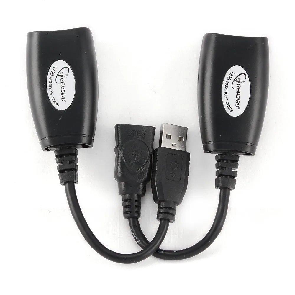 Удлинитель USB 2.0 по витой паре Cablexpert UAE-30M USB AM-AF/RJ45Fx2