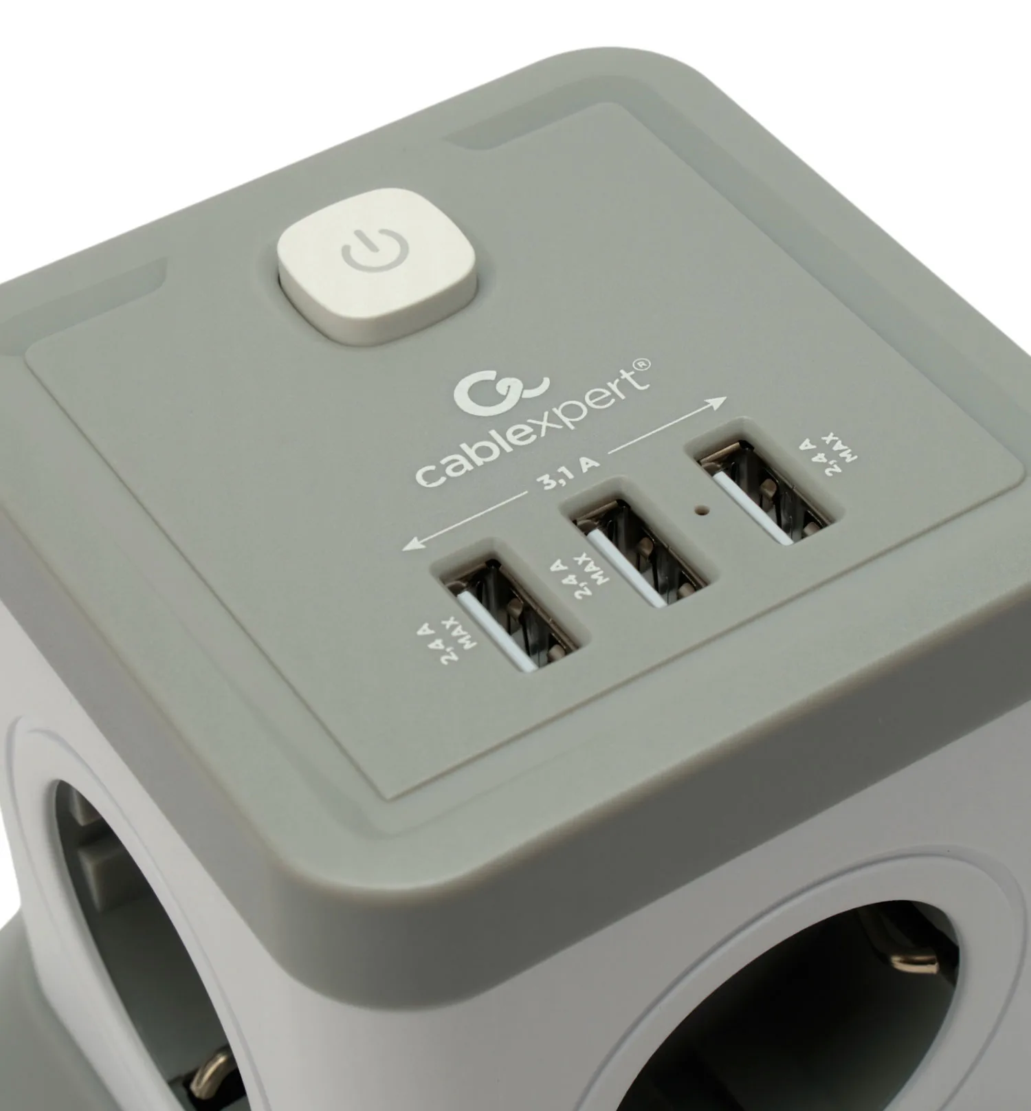 Сетевой фильтр с USB Cablexpert TWR-4-U3-W-2