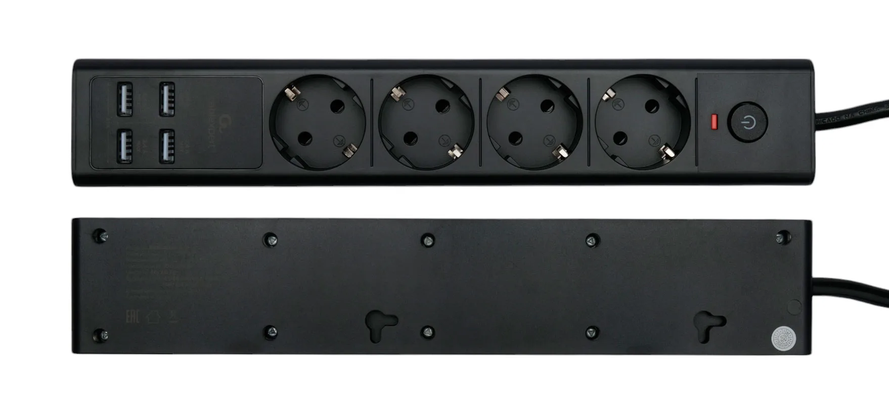 Сетевой фильтр с USB Cablexpert EXN-4-U4-B-2