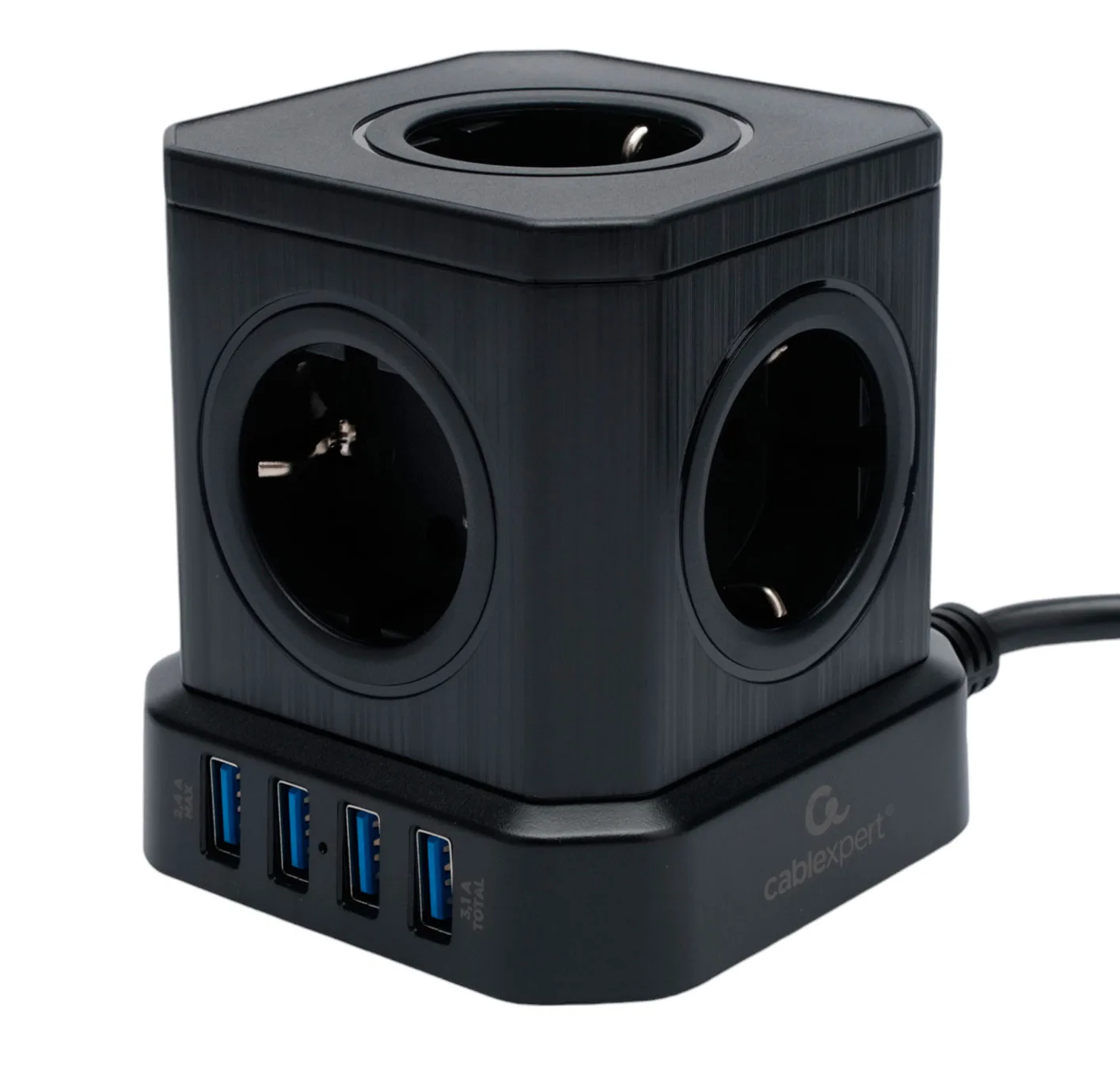 Сетевой фильтр с USB Cablexpert TWR-5-U4-B-3