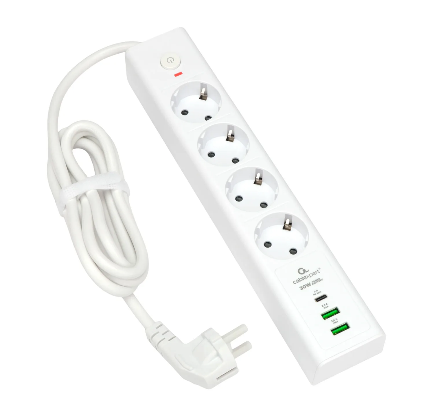 Сетевой фильтр с USB Cablexpert Exnovo EXN-4-CU2-W-2