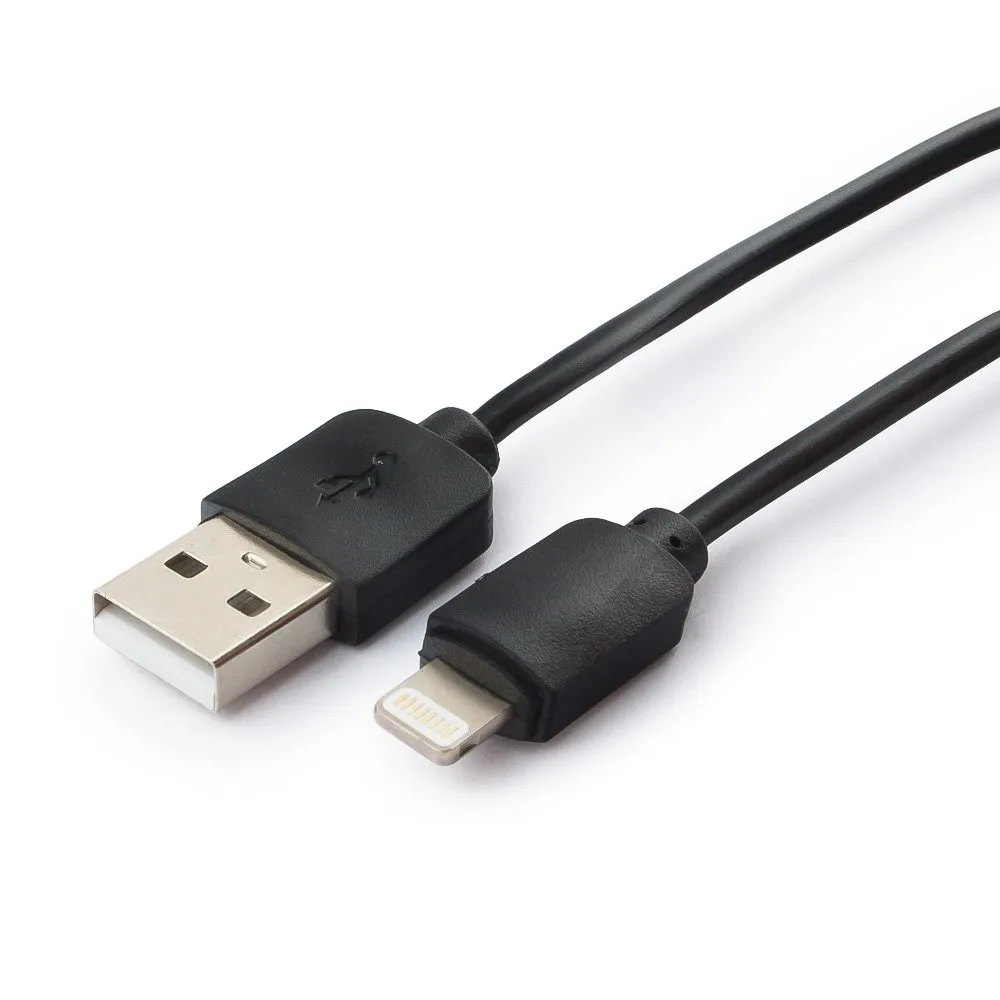 Кабель USB Гарнизон GCC-USB2-AP2-0.3M AM/Lightning, для iPhone5/6/7/8/X, IPod, IPad, 0.3м, черный, пакет