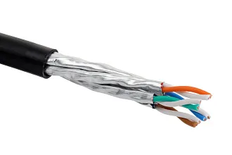 Кабель витая пара Eurolan, U/FTP, 4 пар., кат. 6A, проводник Ø 0,56мм, AWG23, нг(А)-HF, 1м (катушка 500м), тип прокладки: универсальный, цвет: чёрный