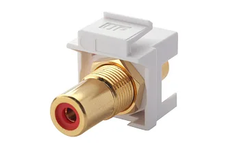 Модуль розеточный Eurolan, keystone, 1хRCA, цвет: белый, красный порт, (16B-RC-05WT)