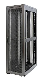 Шкаф серверный напольный Eurolan Rackcenter D9000, IP20, 48U, 2320х600х1200 мм (ВхШхГ), дверь: перфорация, задняя дверь: двойная распашная, перфорация, боковая панель: сплошная, 2 части, собранный, цвет: чёрный, (60F-48-6C-94BL)