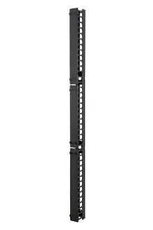 Организатор коммутационных шнуров Eurolan, 19", 48HU, 2043х84,3х129 мм (ВхШхГ), вертикальный, для шкафов 750 мм, цвет: чёрный, (с крышкой)