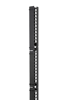 Организатор коммутационных шнуров Eurolan, 19", 48HU, 2043х84,3х129 мм (ВхШхГ), вертикальный, для шкафов 750 мм, цвет: чёрный, (с крышкой)