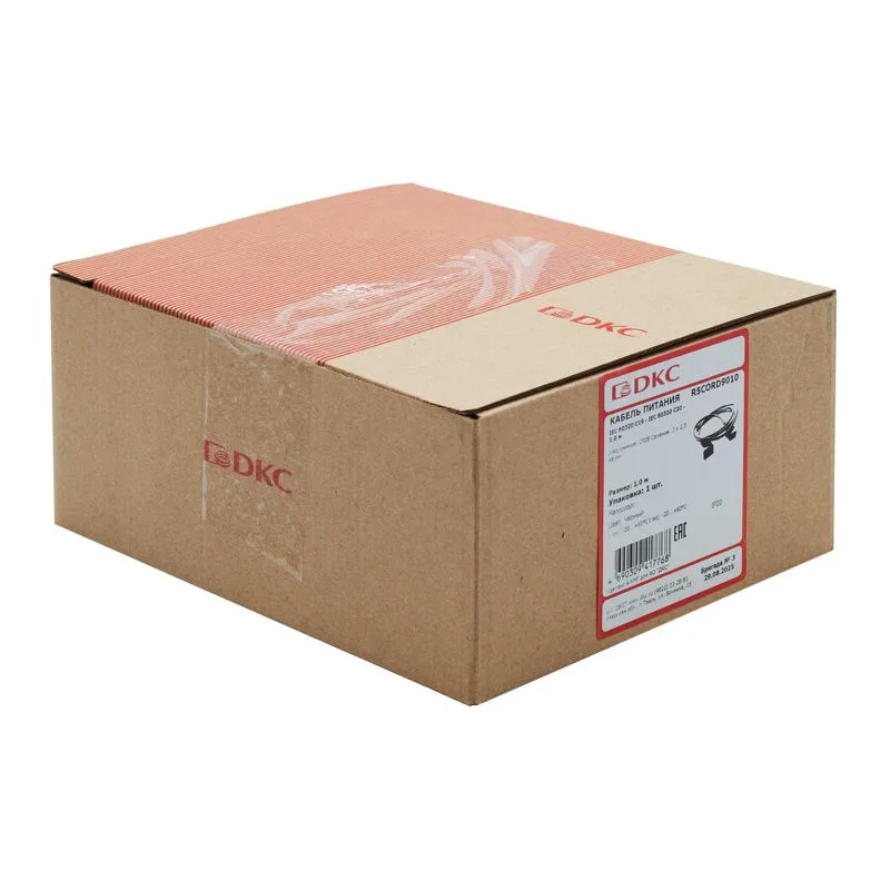 Кабель питания IEC 60320 С19 - IEC 60320 C20 - 1.0м DKC R5CORD9010