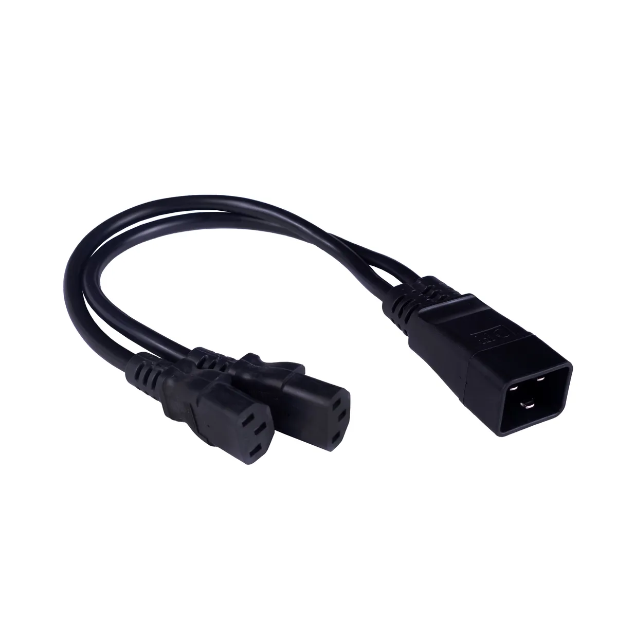 Cabeus PC-IEC20-2xIEC13-1.5-0.3M Кабель питания (C20 - 2xC13) (3x1.5), черный, 0.3 м