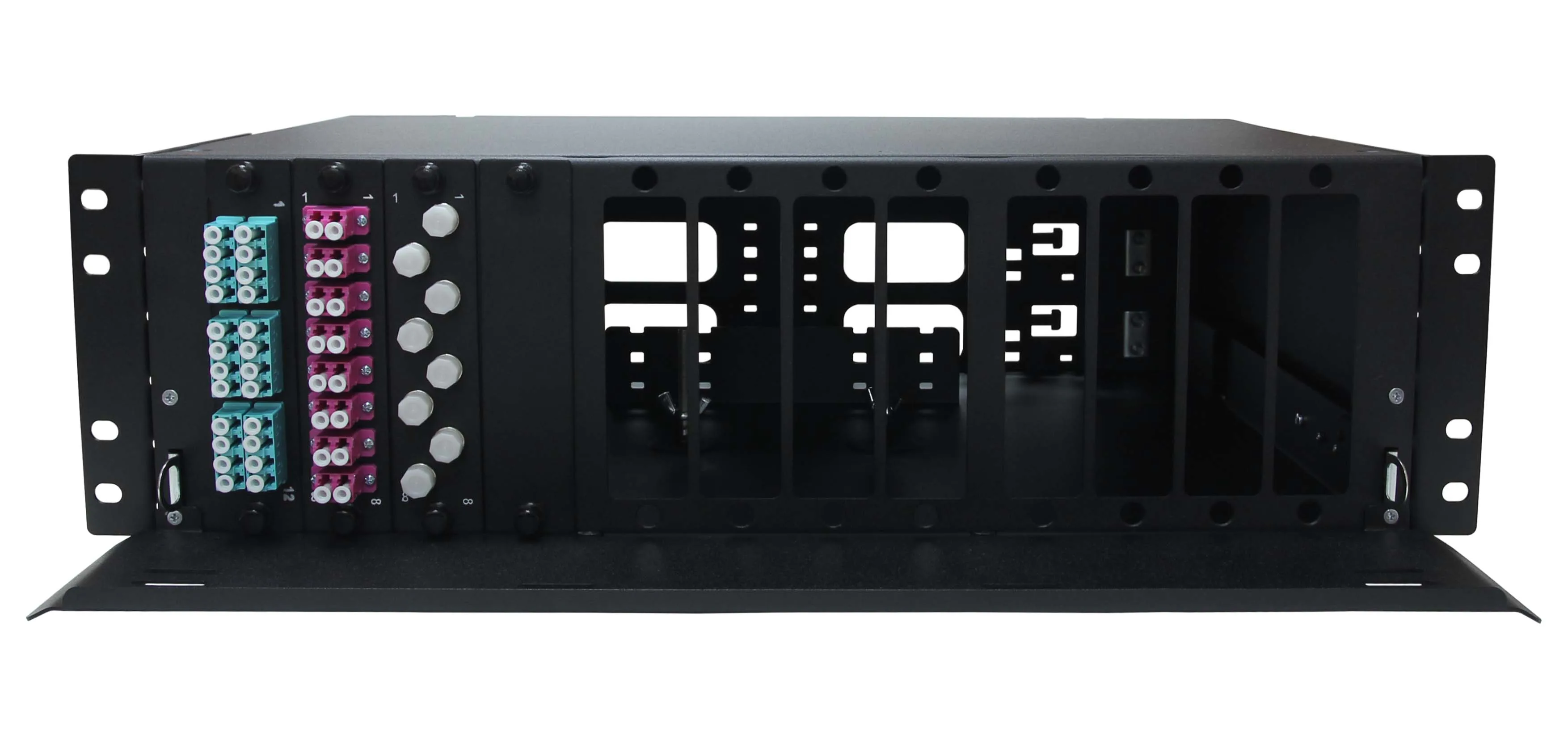 Cabeus ODF-19-12FP-96FC/ST/SC-S-BK-T Кросс оптический стоечный выдвижной, 19, до 96 портов, черный