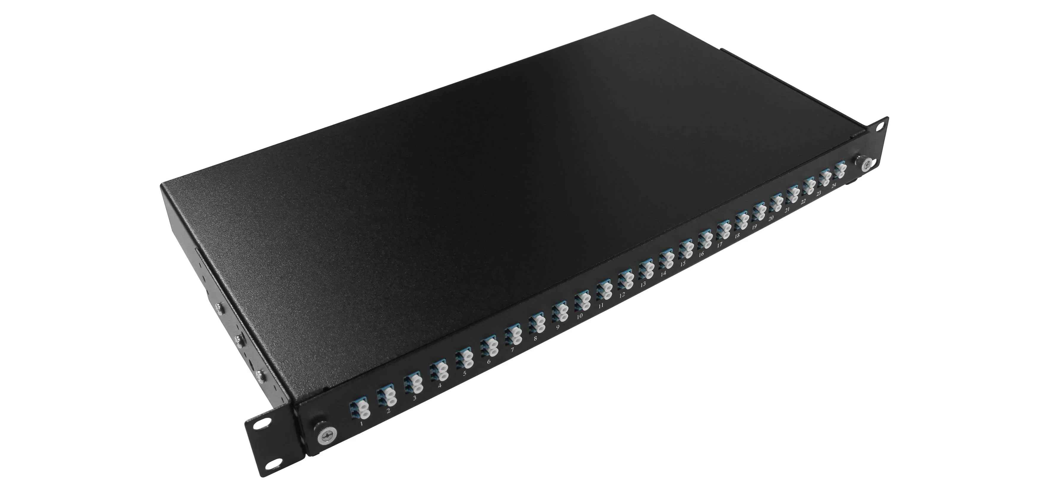 Cabeus ODF-19-24SC-S-BK-T Кросс оптический стоечный, 19, до 24 портов LC-Duplex, сплошная панель, черный