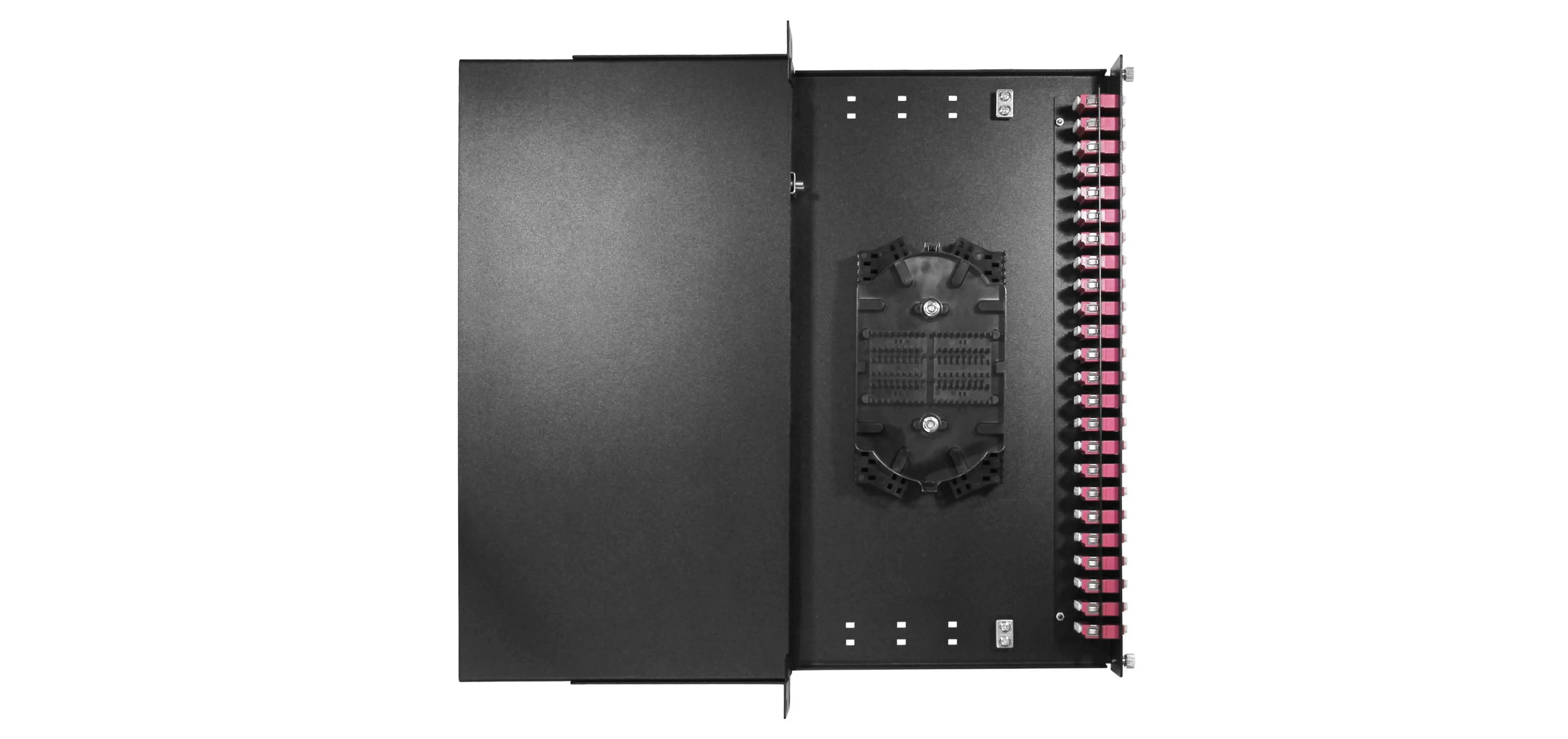 Cabeus ODF-19-24QLC-S-BK-T Кросс оптический стоечный, 19, до 24 портов LC-Quad, сплошная панель, черный