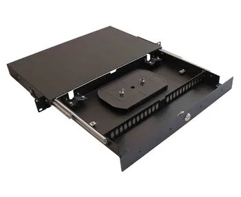 Cabeus ODF-19-24SC-K-BK-T Кросс оптический стоечный выдвижной, с замком, 19, до 24 портов SC(DLC), сплошная панель, черный