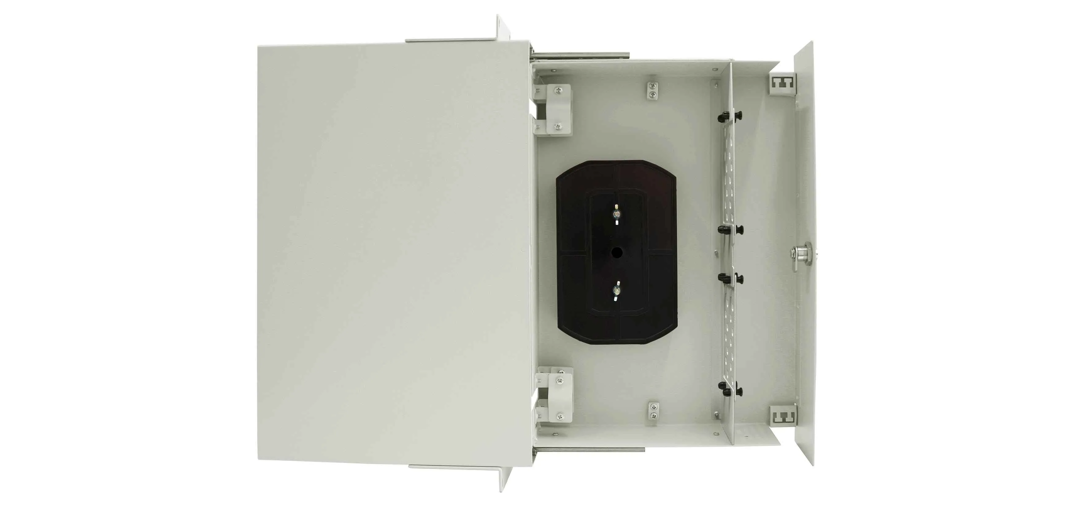 Cabeus ODF-19-4FP-32FC/ST/SC-K-T Кросс оптический стоечный выдвижной, с замком, 19, до 32 портов, серый
