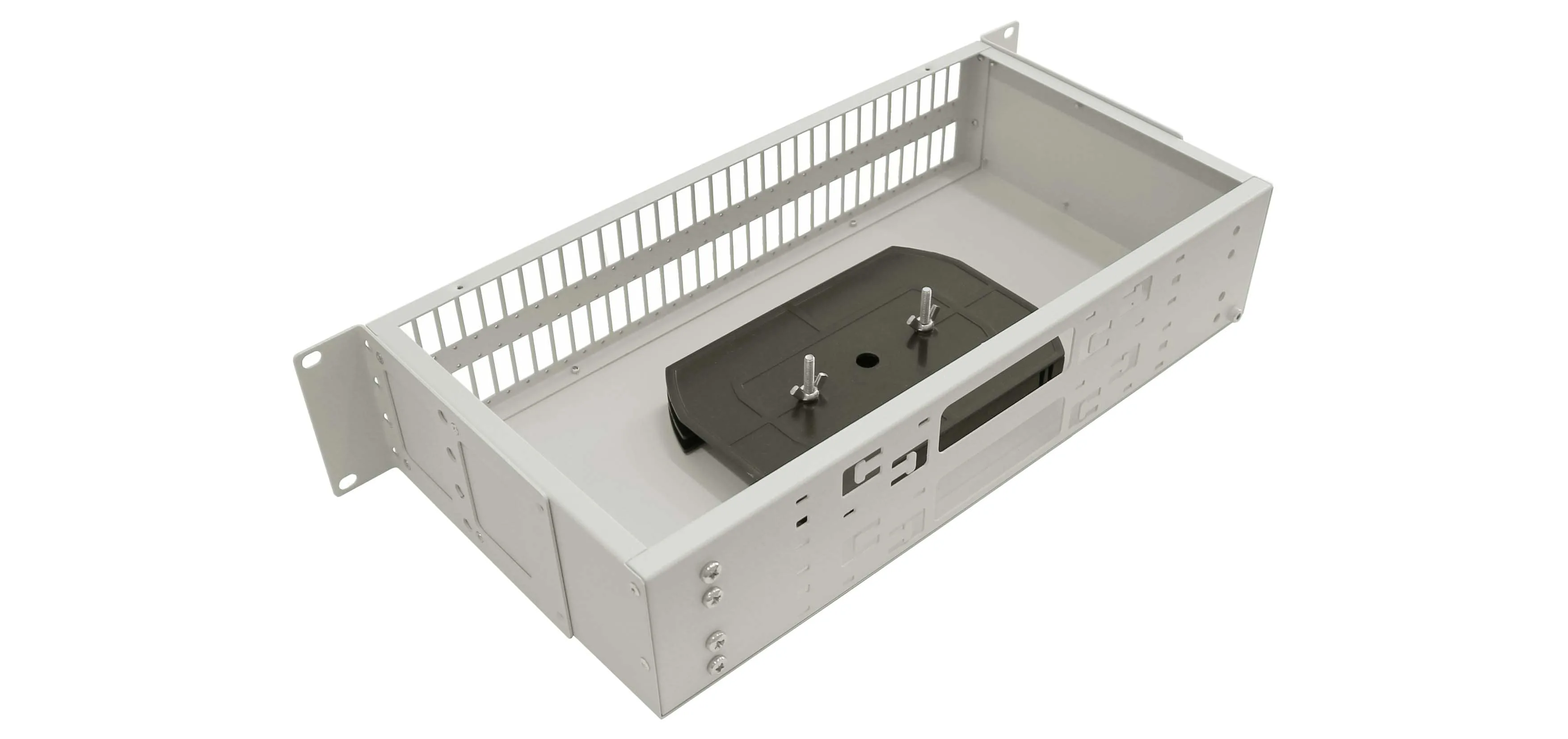 Cabeus FO-19-64DSC-T Кросс оптический стоечный, 19, до 64 портов DSC(QLC), сплошная панель, серый