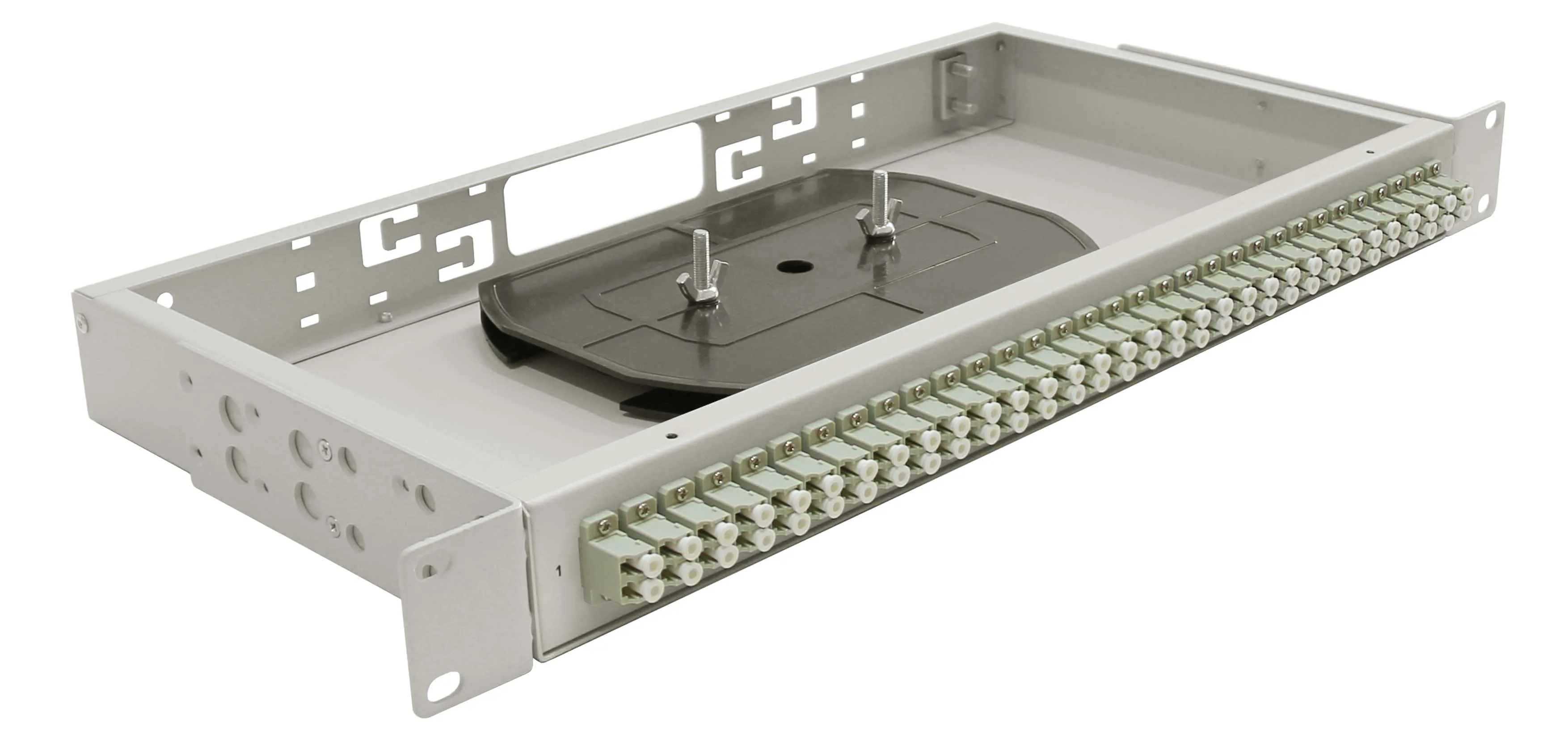 Cabeus FO-19-32SC-T Кросс оптический стоечный, 19, до 32 портов SC(DLC), сплошная панель, серый