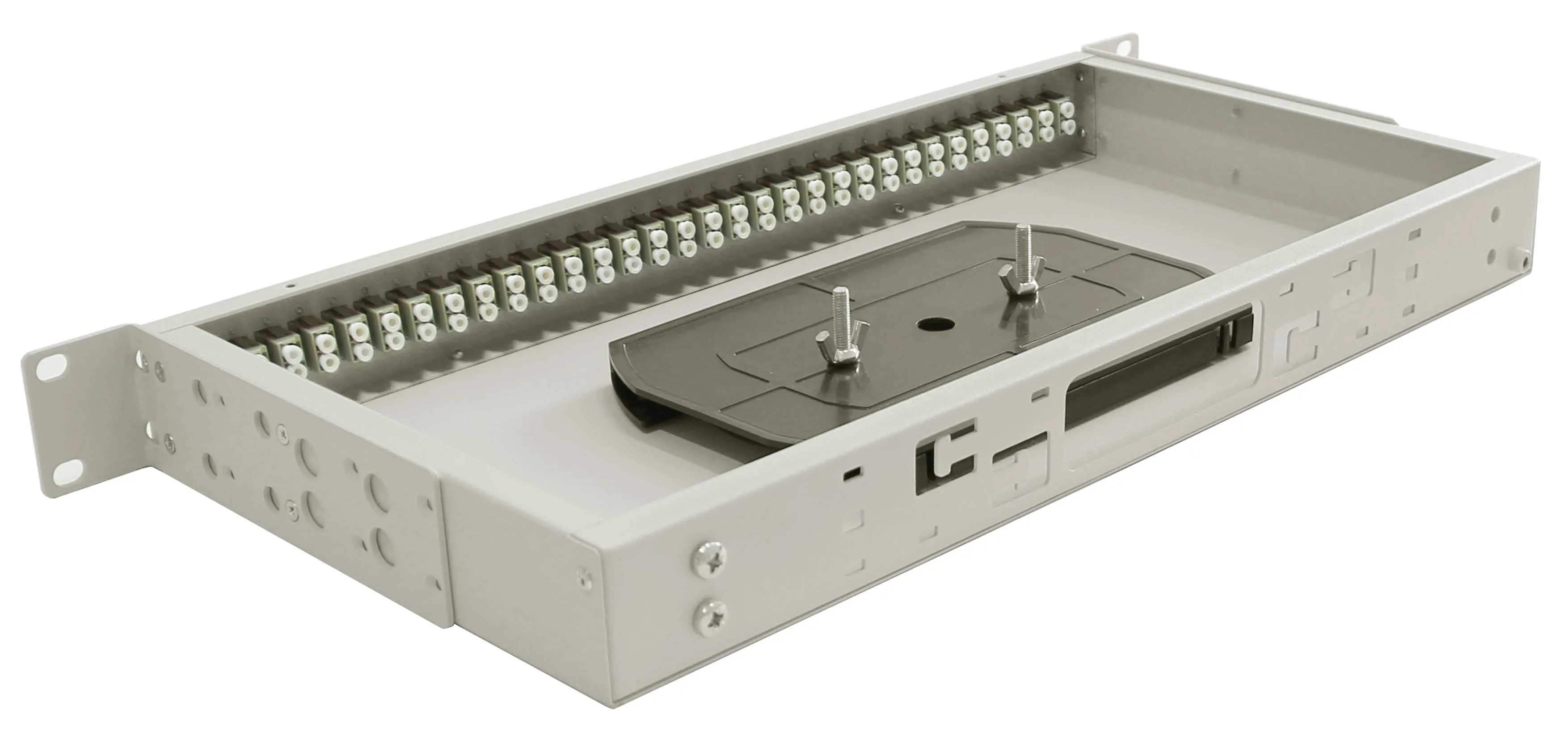 Cabeus FO-19-32SC-T Кросс оптический стоечный, 19, до 32 портов SC(DLC), сплошная панель, серый