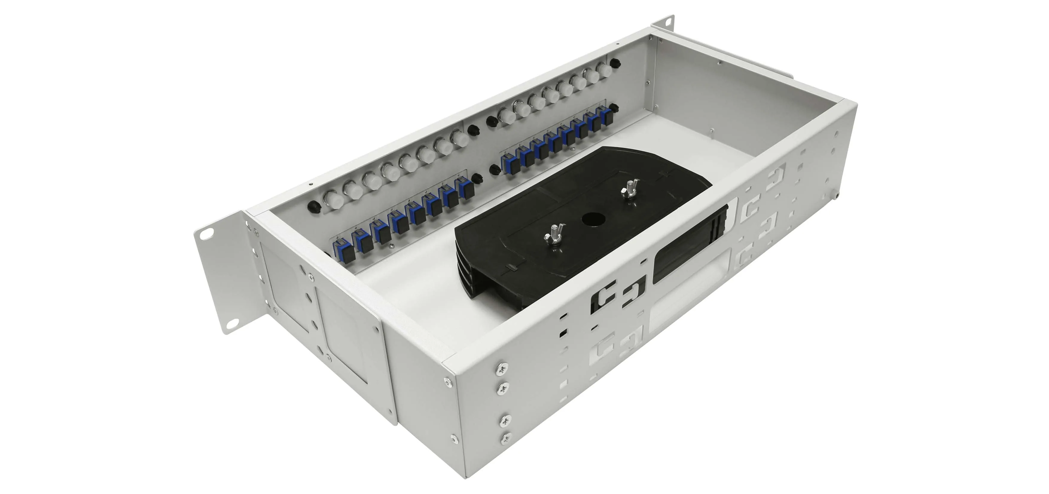 Cabeus FO-19-4FP-32FC/ST/SC-T Кросс оптический стоечный, 19, до 32 портов, серый