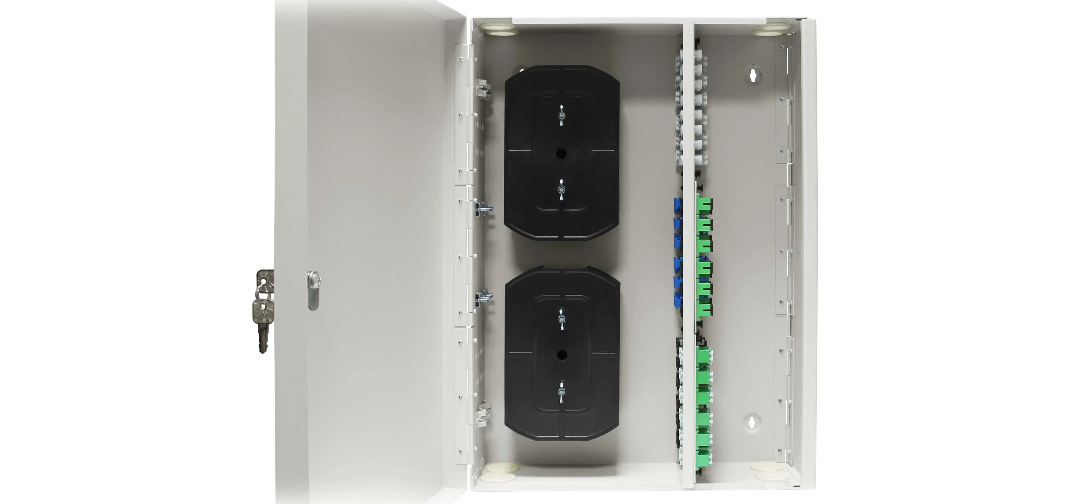 Cabeus FO-WL-144-144FC/ST/SC-9FP-K-T Кросс оптический настенный, до 144 портов,серый