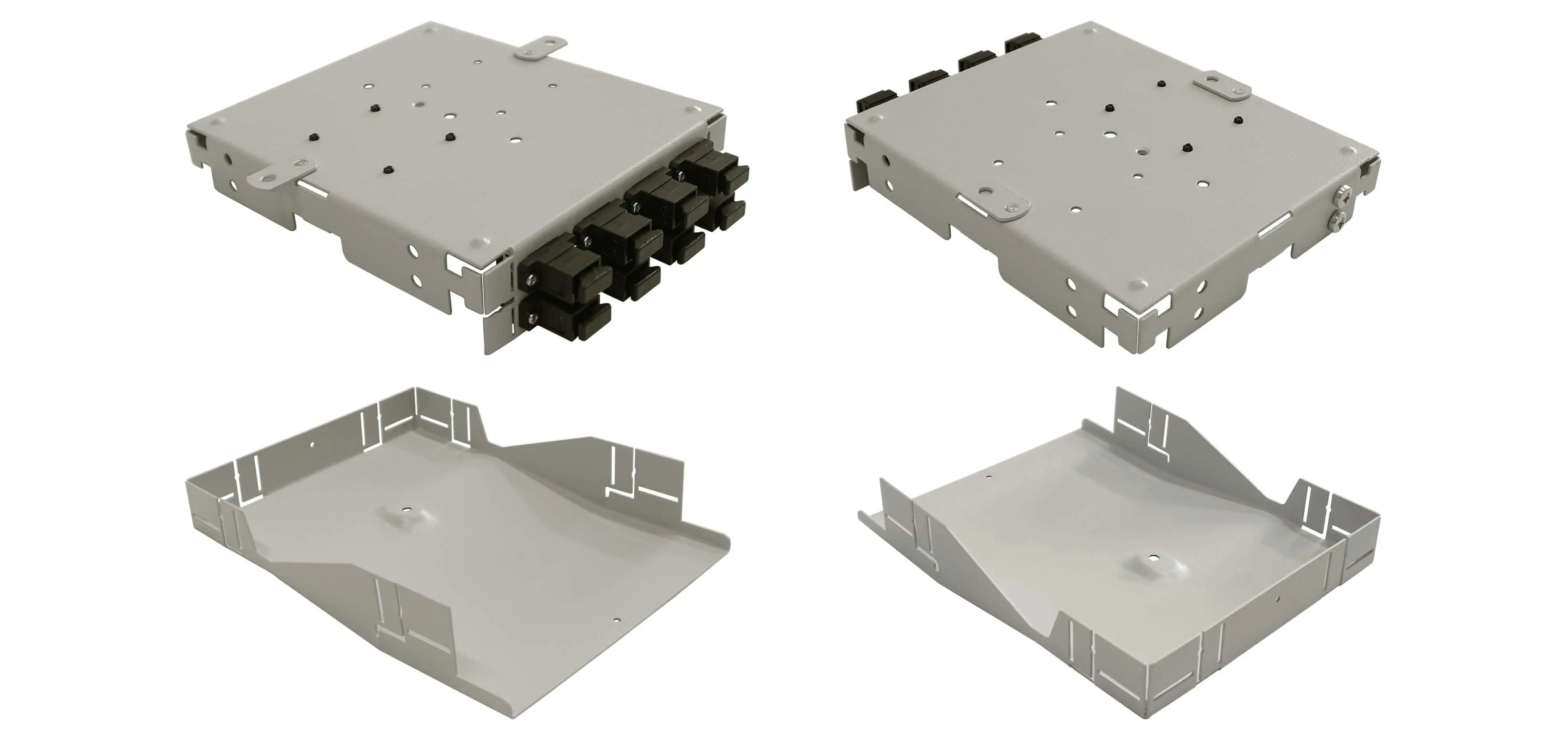 Cabeus FO-WL-8-SC/DLC-m-T Кросс оптический настенный мини, до 8 портов SC(DLC), ложемент - 1шт., серый