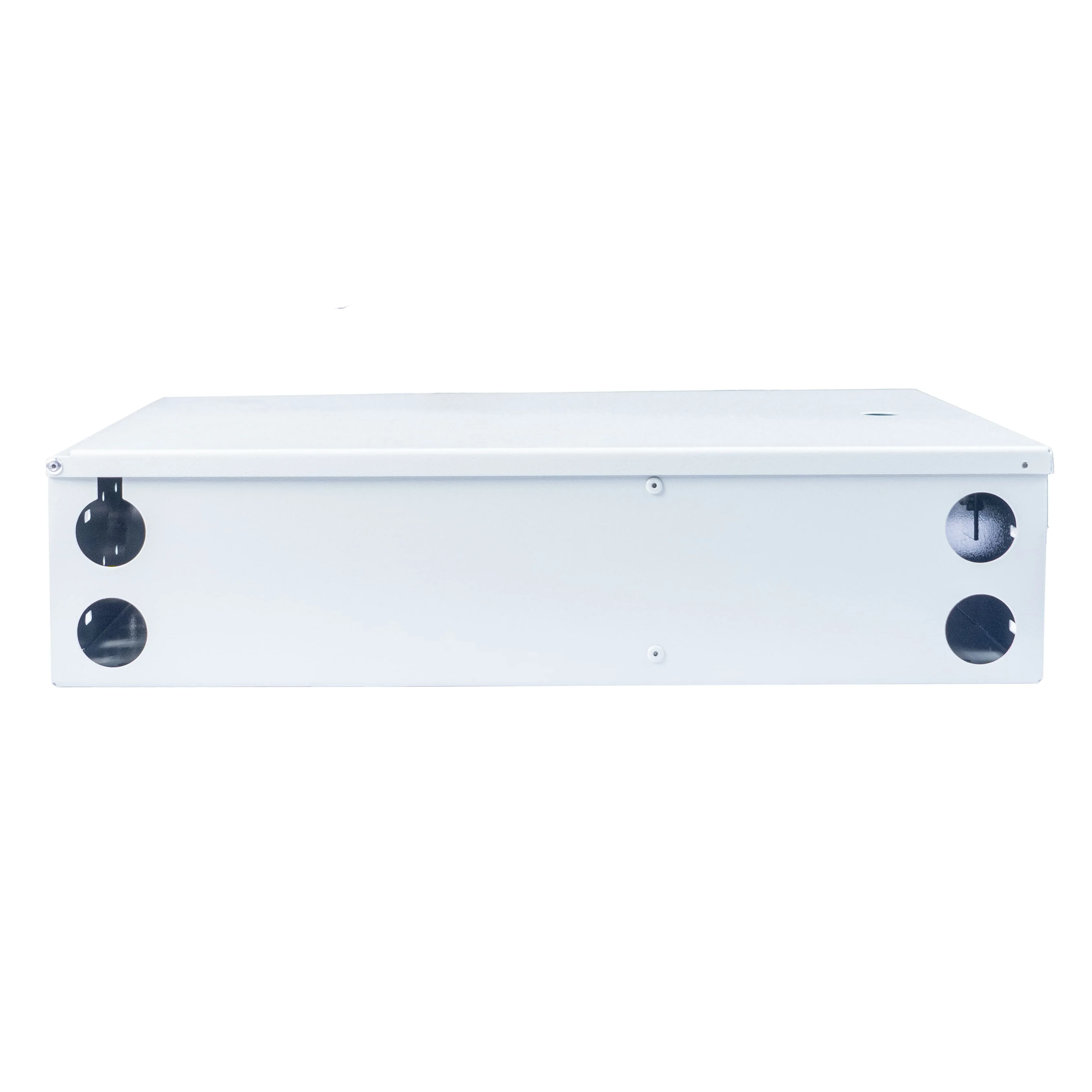Cabeus FO-WL-48-SC/2LC/FC/ST-FP-K Кросс оптический настенный частично укомплектованный 48 портов SC/LC duplex/FC/ST (Планка SC/2LC на 24 порта - 2шт, планка FC/ST на 24 порта - 2шт, сплайс-кассета-3шт, крышка для ску -1шт) серый RAL 7035