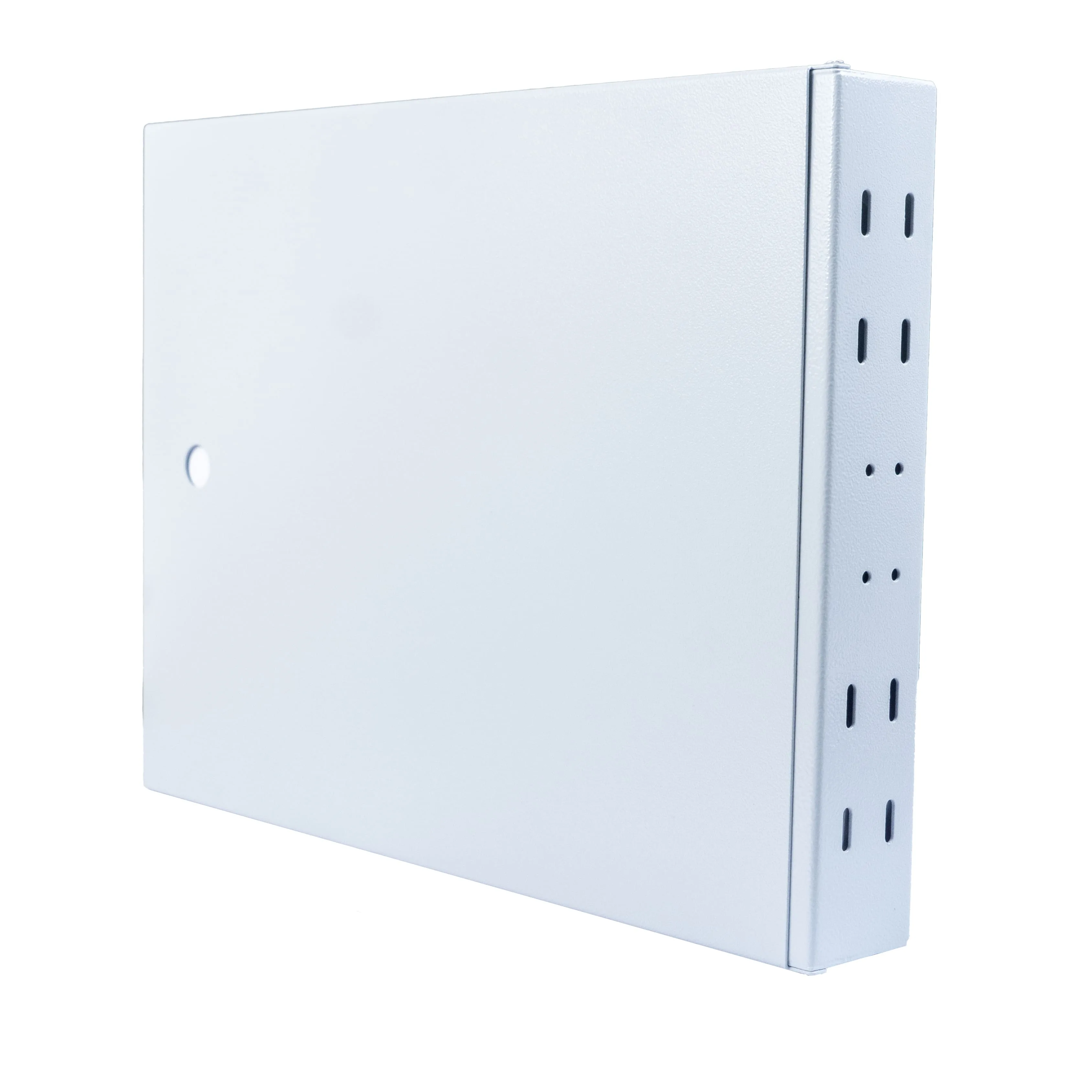 Cabeus FO-WL-16-SC/2LC/FC/ST-FP-K Кросс оптический настенный частично укомплектованный на 16 портов SC/LC duplex/FC/ST (Планка SC/2LC-2шт, планка FC/ST-2шт, планка-заглушка-1шт, сплайс-кассета-1шт, крышка для ску -1шт) серый RAL 7035