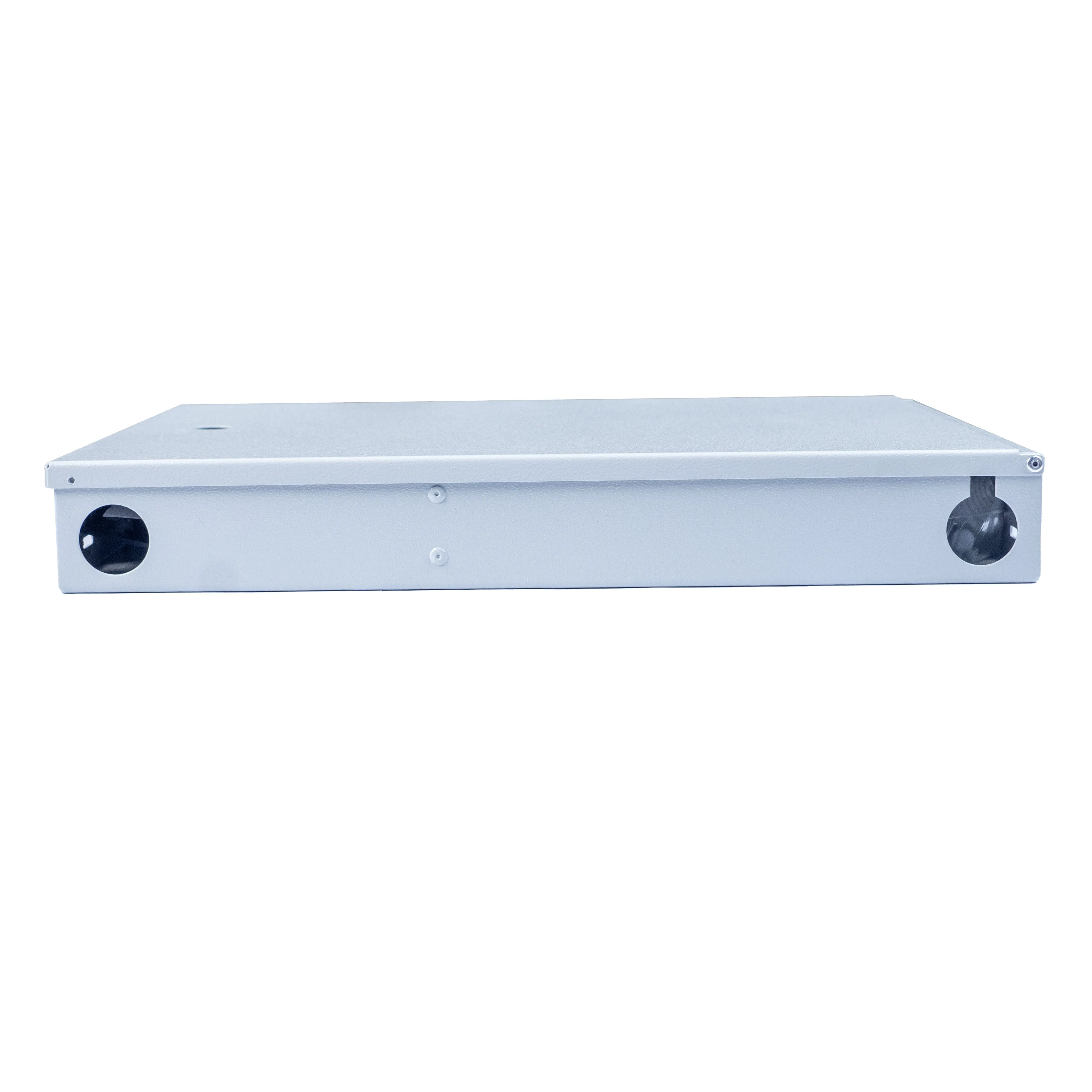 Cabeus FO-WL-16-SC/2LC/FC/ST-FP-K Кросс оптический настенный частично укомплектованный на 16 портов SC/LC duplex/FC/ST (Планка SC/2LC-2шт, планка FC/ST-2шт, планка-заглушка-1шт, сплайс-кассета-1шт, крышка для ску -1шт) серый RAL 7035