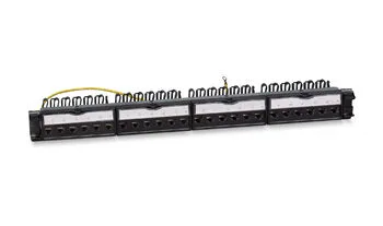 Патч-панель 19" 24 порта RJ-45 FTP 6 Cabeus PL-24-KJ-RJ45-Cat.6-SH-180T экранированная