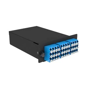 Cabeus FO-OM4-3x12MPO(m)/U-36xLC/U-A-BK Кассета кроссовая 3 разъема MPO/UPC (male) 50/125 OМ4, на 36 LC/UPС (9 QLC/UPC), черный