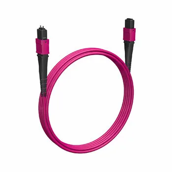 Оптический патч-корд MPO-MPO 50/125 MM Cabeus FOP-50-OM4-8-MPO(F)-8-MPO(M)-B-2m 2 метра маджента LSZH