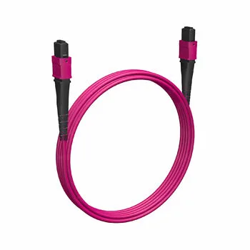 Оптический патч-корд MPO-MPO 50/125 MM Cabeus FOP-50-OM4-8-MPO(F)-8-MPO(F)-B-10m 10 метров маджента LSZH